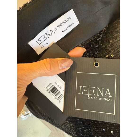 NWT Mac Duggal dress 70130. Cutout Waist black Sequin Formal Gown. Size 4 - Picture 6 of 8